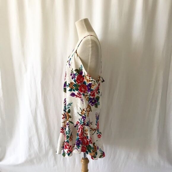Vintage California Dynasty floral peplum slip L - Picture 4 of 8